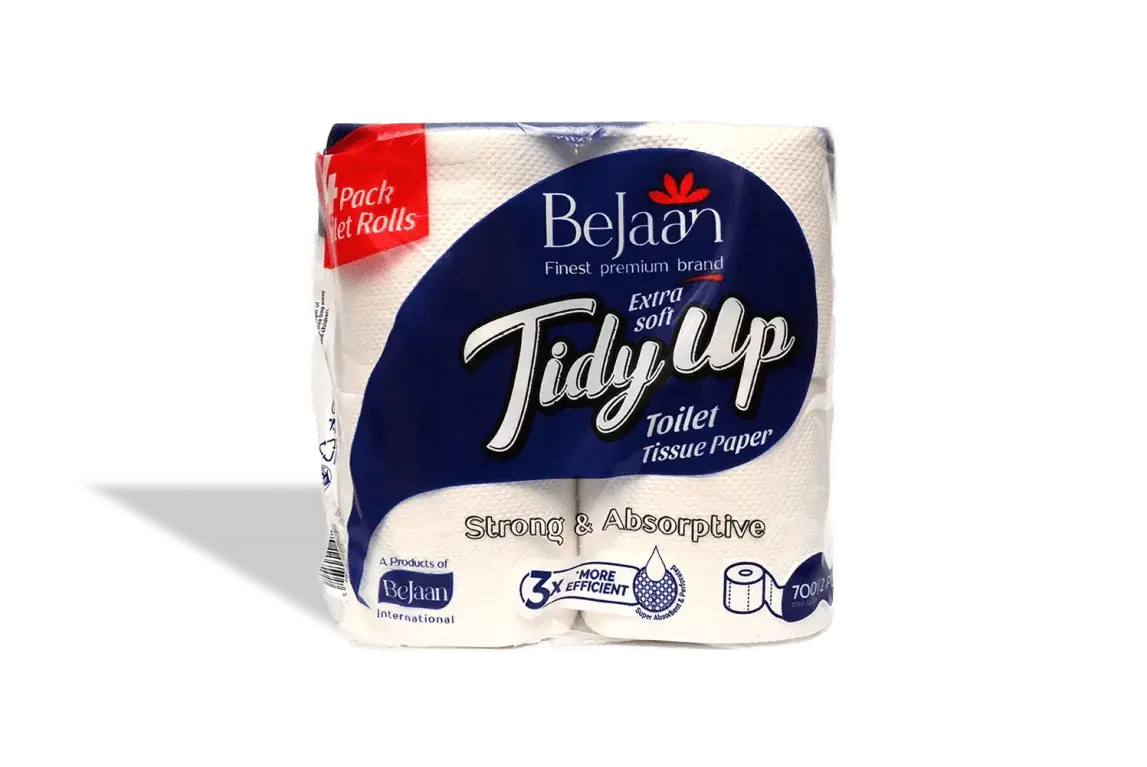 BeJaan Extra Soft Tidy Up 2-Ply Tidy Up Toilet Tissue Paper Roll Pack of 4