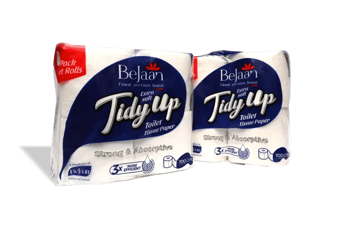 BeJaan Extra Soft Tidy Up 2-Ply Tidy Up Toilet Tissue Paper Roll Pack of 4