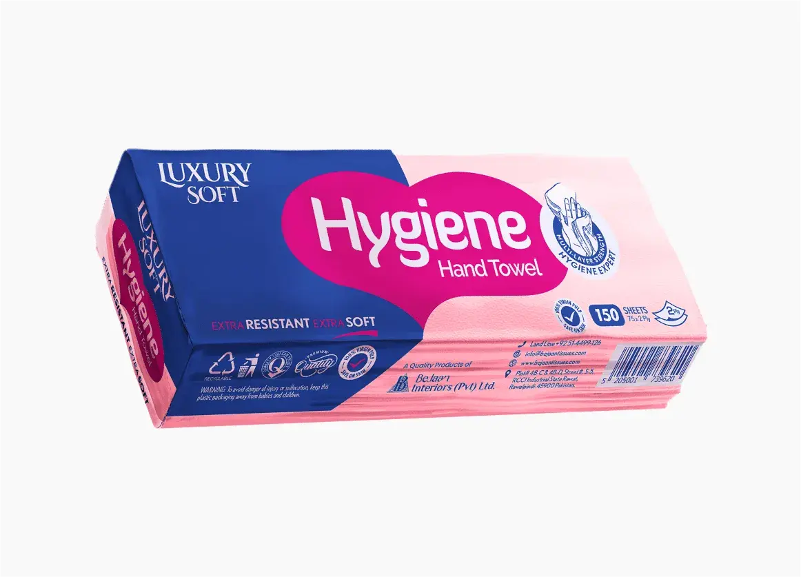 Luxury Soft 2-Ply Hygiene Hand Towel (75 Tissues - 150 Sheets)