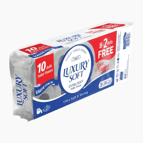 Luxury Soft 2-Ply Value Pack 10 Toilet Tissue Rolls (8+2 Rolls)