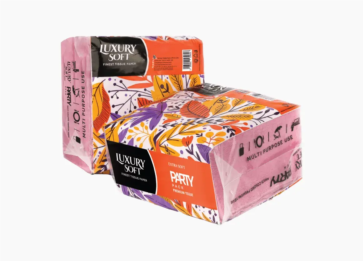 Luxury Soft 2-Ply Multipurpose Tissue Pink Party Pack