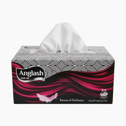 Anglash 2-Ply Pop-Up Tissue Black Box (150 Pulls – 300 Sheets)