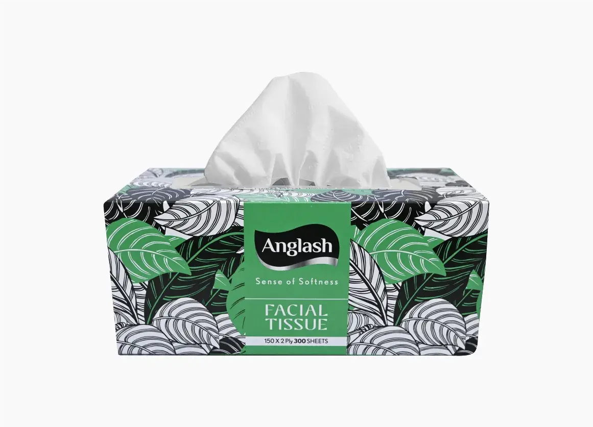 Anglash 2-Ply Pop-Up Facial Tissue Green Box (150 Pulls – 300 Sheets)