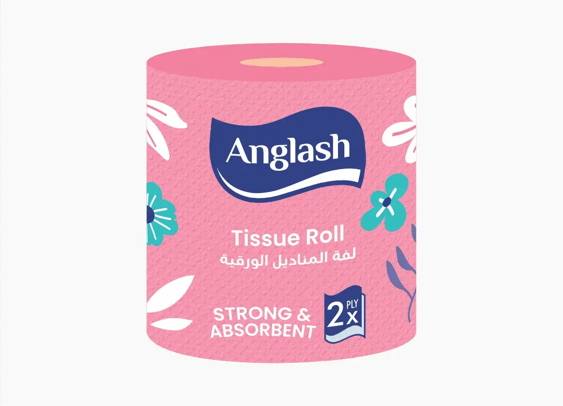 Anglash 2-Ply Pop-Up Facial Tissue Pink Box (150 Pulls – 300 Sheets)