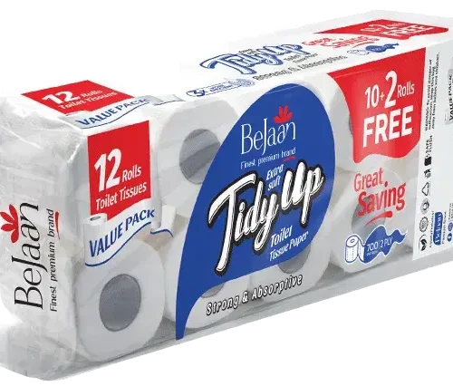 BeJaan 2-Ply Tidy Up Toilet Tissue Paper Pack of 12 Value Pack